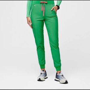 NWT High Waisted Zamora Jogger Pants Scrub Safety Green Size XS